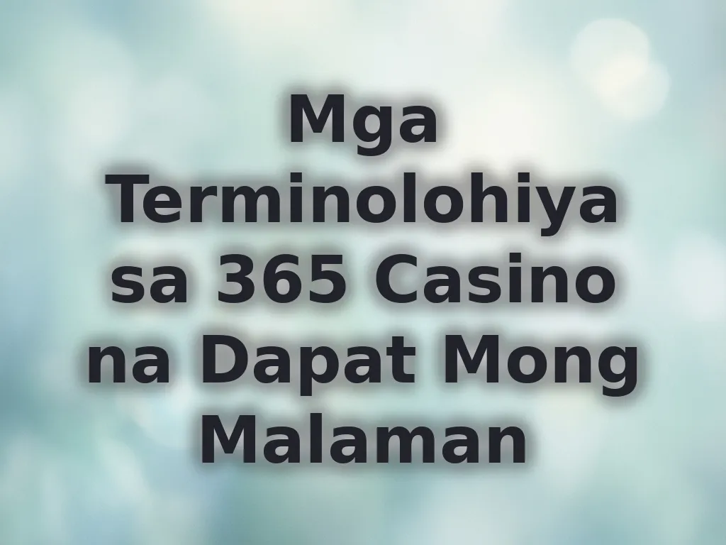 Terminolohiya sa casino